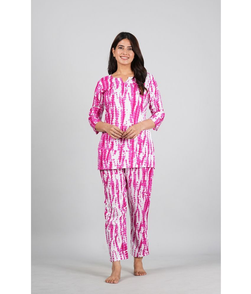     			ETZIN Pink Rayon Women's Nightwear Nightsuit Sets ( Pack of 1 )