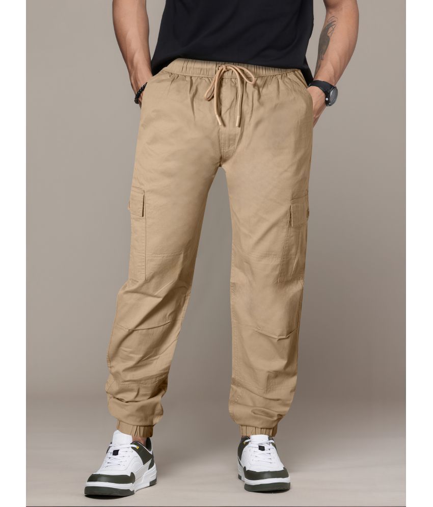     			JB JUST BLACK Regular Flat Men's Joggers - Khaki ( Pack of 1 )