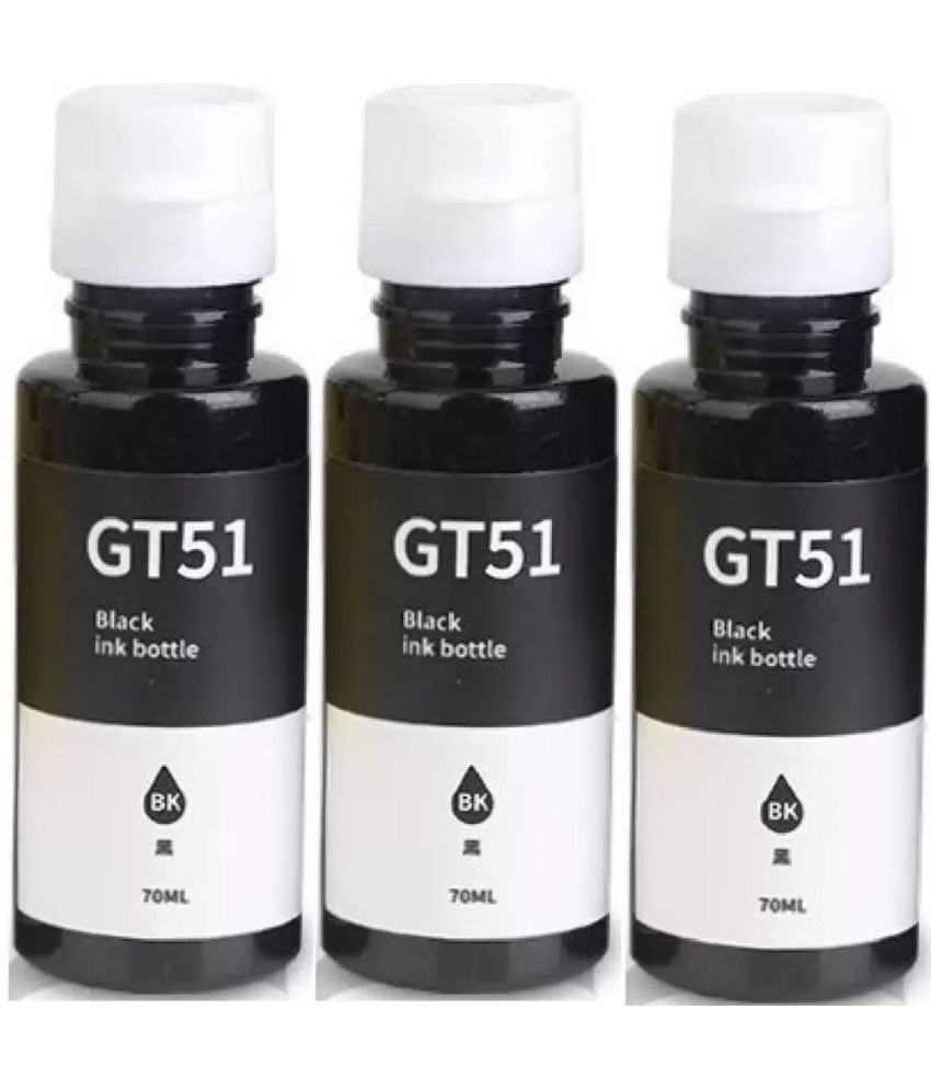     			KALAR GT51 Black Ink ( 90 ml ) Pack of 3 For H_P Ink Tank 310 series, H_P Ink Tank Wireless 410 series And More.