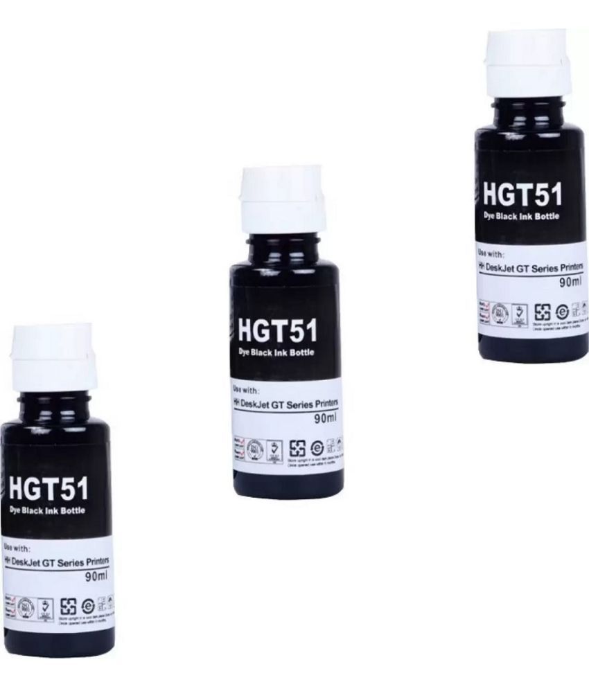     			KALAR GT51 Ink For 410 Black Ink ( 90 ml ) Pack of 3 For H_P Ink Tank 5810, 310, 315, 319, 410, 415, 419, GT5810, GT5820, GT5811, GT5821, GT5822 Printers