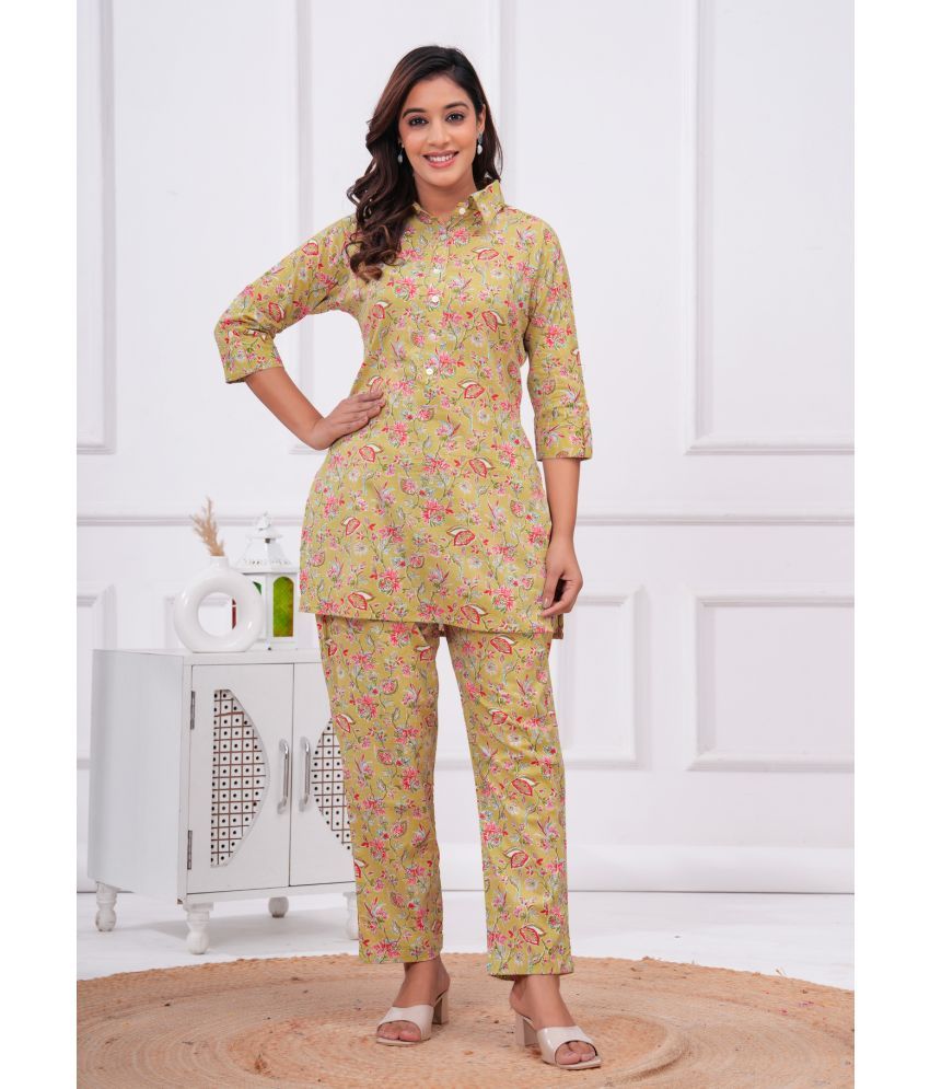     			Nitvan Women Kurta Trouser Co-Ord Set ( Pack of 1 , Yellow )