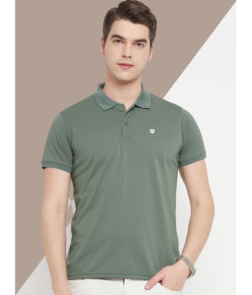     			OGEN Pack of 1 Cotton Blend Regular Fit Solid Half Sleeves Men's Polo T Shirt ( Dark Green )