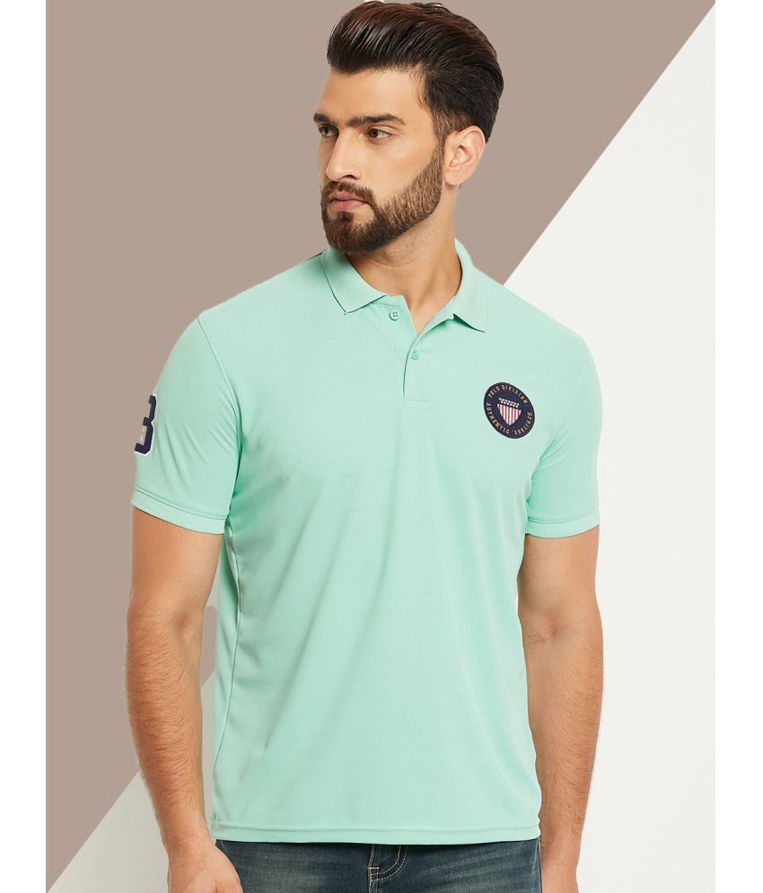     			OGEN Pack of 1 Cotton Blend Regular Fit Solid Half Sleeves Men's Polo T Shirt ( Sea Green )