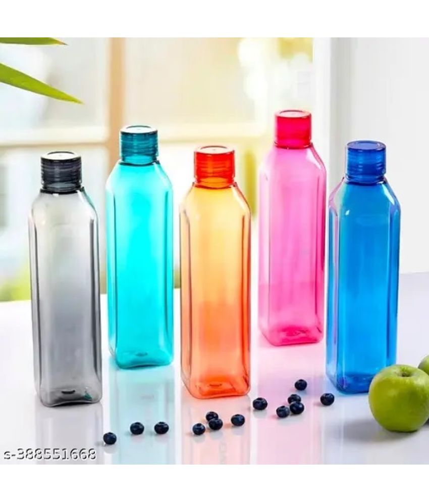     			Stysol Water Bottel Multicolour Plastic Water Bottle 1000 mL ( Set of 6 )