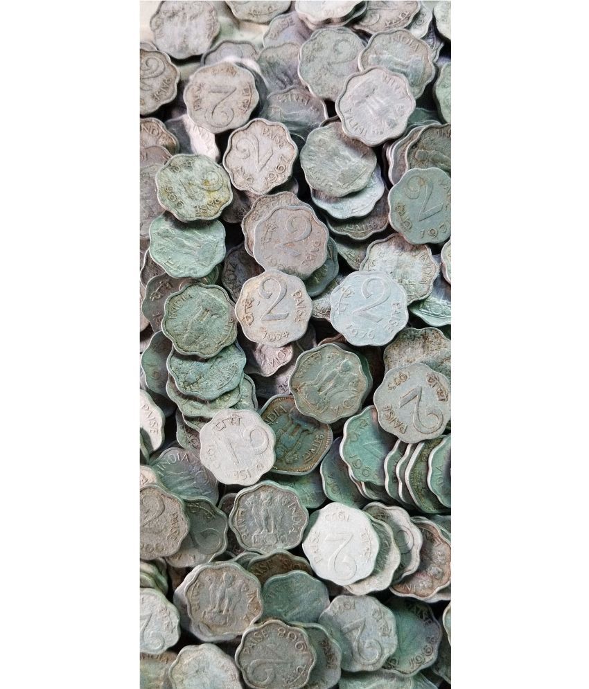     			2 Paisa Aluminium Circulated Condition 1965 - 1979 Mixed Year 1000 PCS Lot