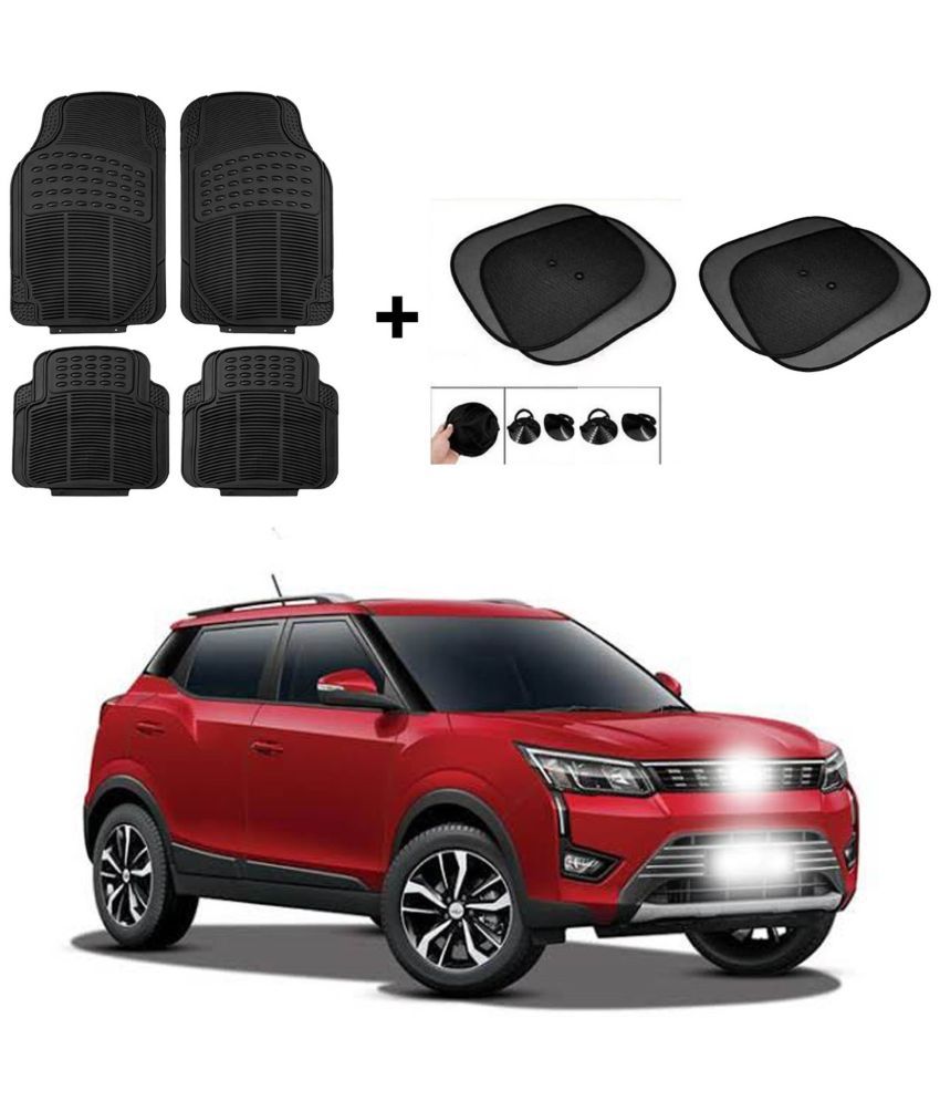     			ARLOOK Car Rubber Foot Mat (Set Of 4) + Sunshades (Set Of 4) For Mahindra XUV 300  (All Models)