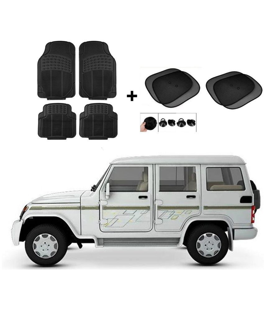     			ARLOOK Car Rubber Foot Mat (Set Of 4) + Sunshades (Set Of 4) For Mahindra Baleno  (All Models)