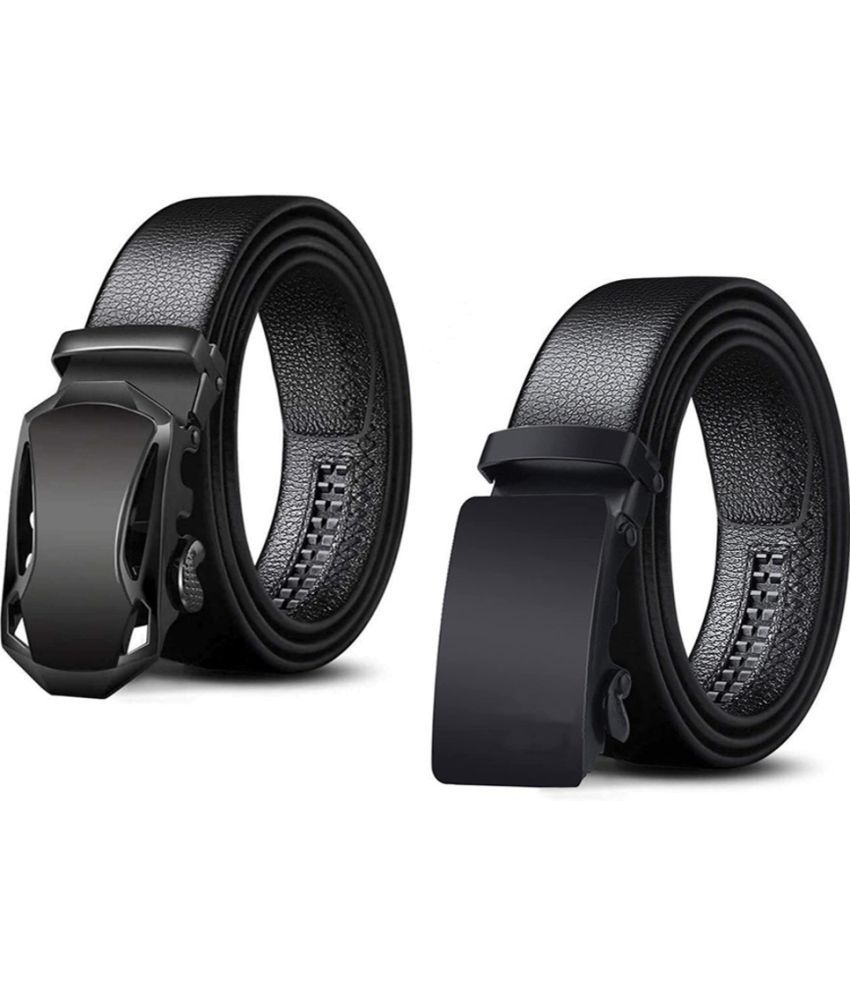     			Bonheur - Black PU Men's Casual Belt ( Pack of 2 )