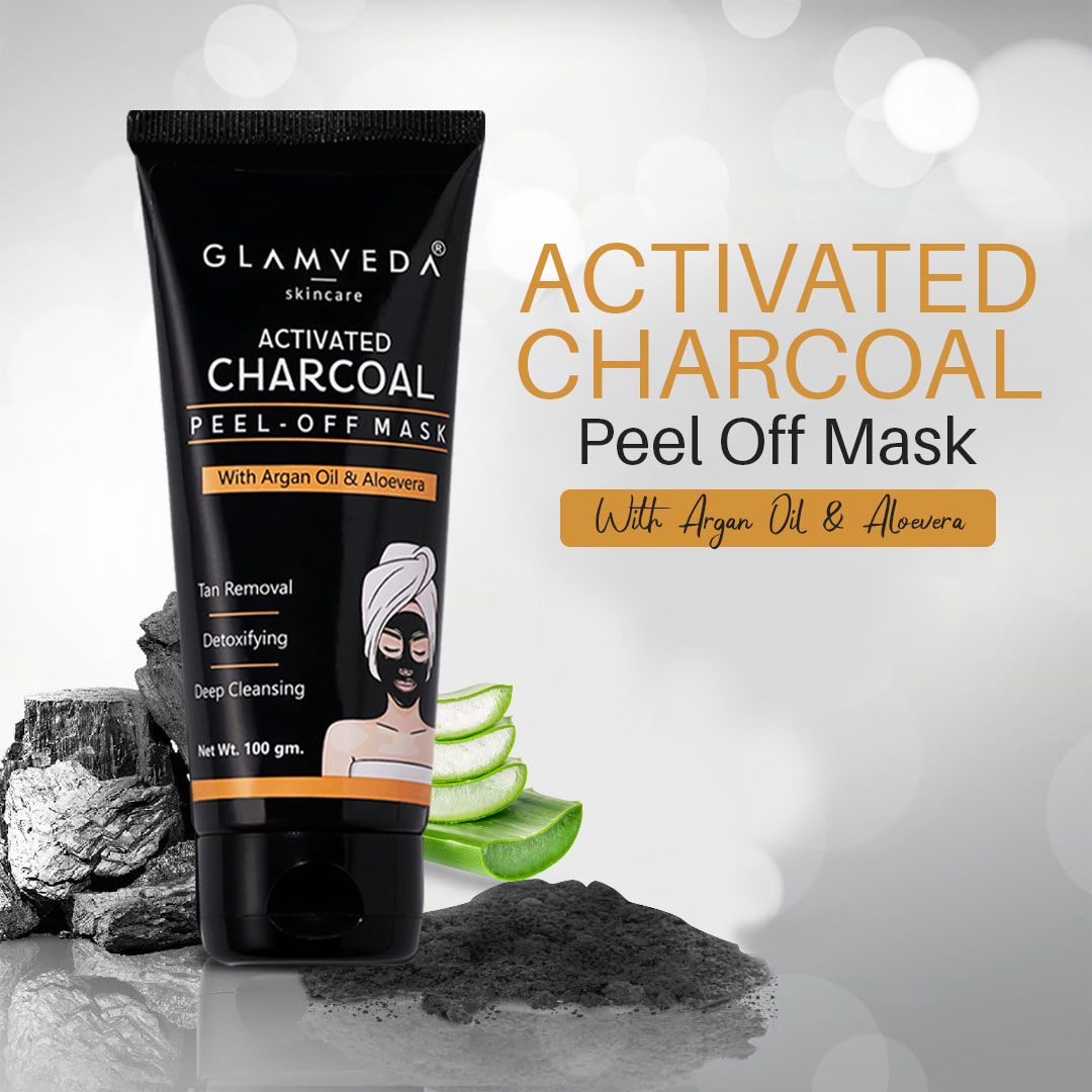     			Glamveda Charcoal Peel Off Mask With Argan Oil and Aloe Vera, Blackhead Remover 100gm (Pack of 1)