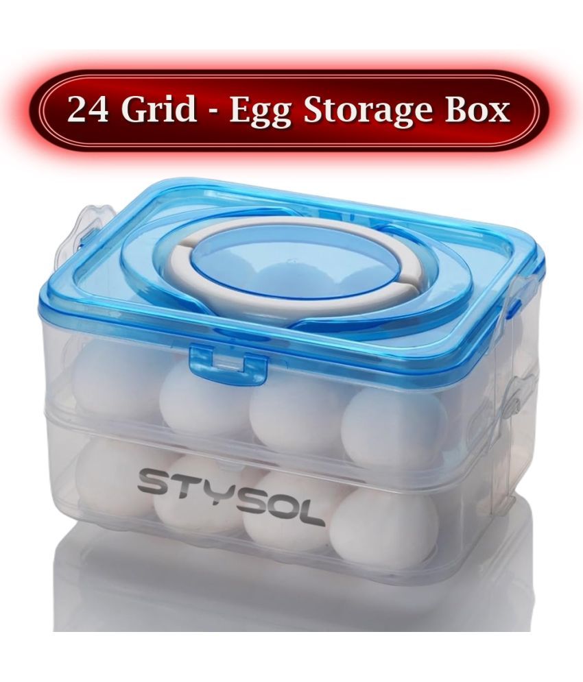     			Stysol Egg Storage Plastic White Egg Container ( Set of 1 )