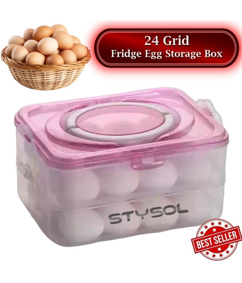     			Stysol Egg Tray Plastic White Egg Container ( Set of 1 )