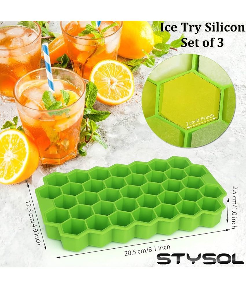     			Stysol Silicone ice Tray Light Green 3 Pcs