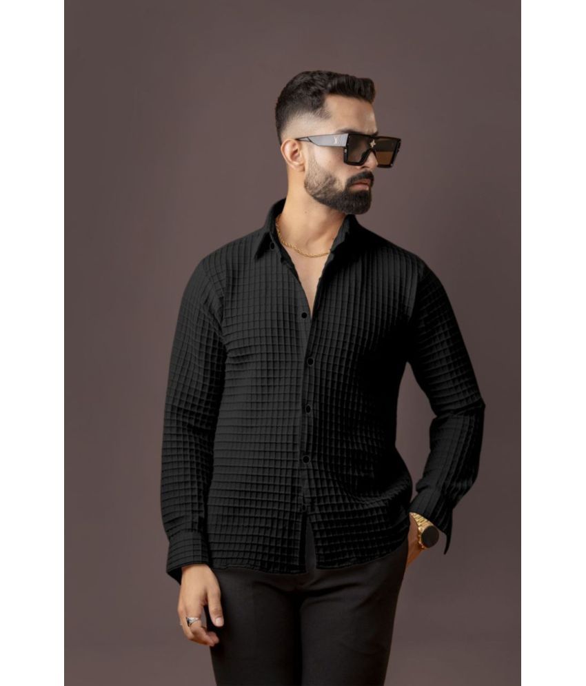     			bluecorp enterprise Poly Cotton Regular Fit Checks Full Sleeves Men's Casual Shirt - Black ( Pack of 1 )