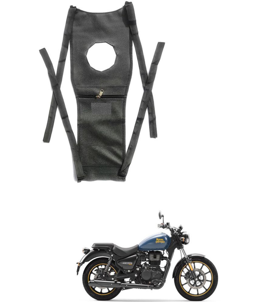     			BuddyBuzz Bike Tank Cover Bike Tank Bag with Mobile Pouch Artificial Leather Stretchable Material Use for Royal Enfield Meteor 350