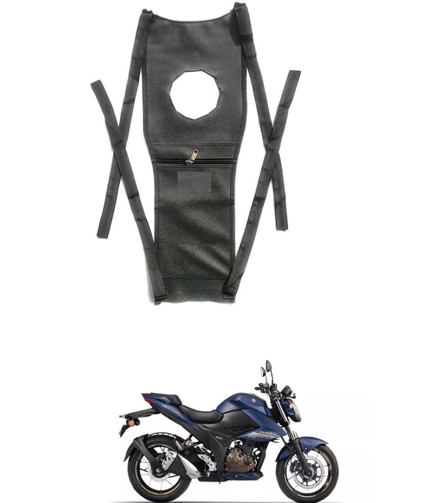     			BuddyBuzz Bike Tank Cover Bike Tank Bag with Mobile Pouch Artificial Leather Stretchable Material Use for Suzuki Gixxer 250