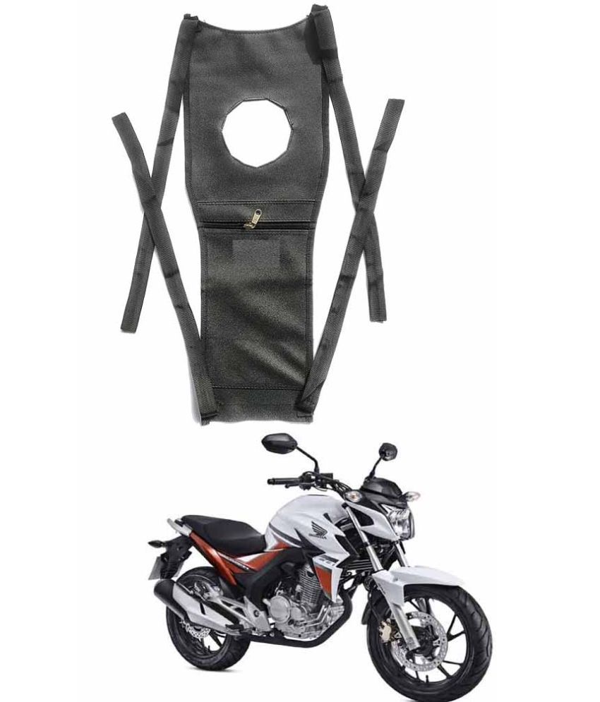     			BuddyBuzz Bike Tank Cover Bike Tank Bag with Mobile Pouch Artificial Leather Stretchable Material Use for Honda CB Twister