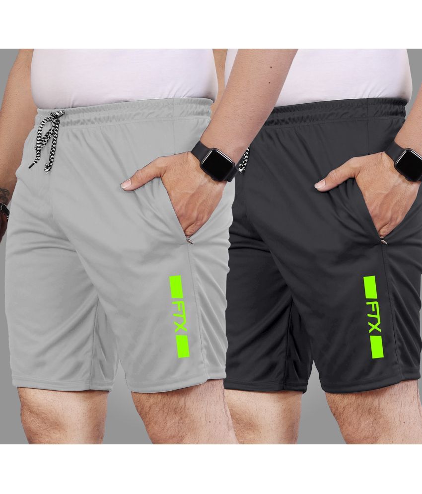     			FTX Dark Grey Polyester Men's Shorts ( Pack of 2 )