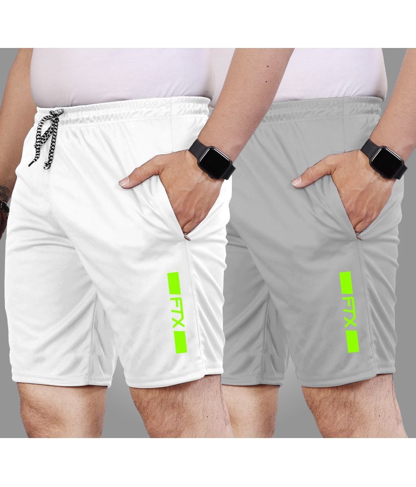     			FTX Light Grey Polyester Men's Shorts ( Pack of 2 )