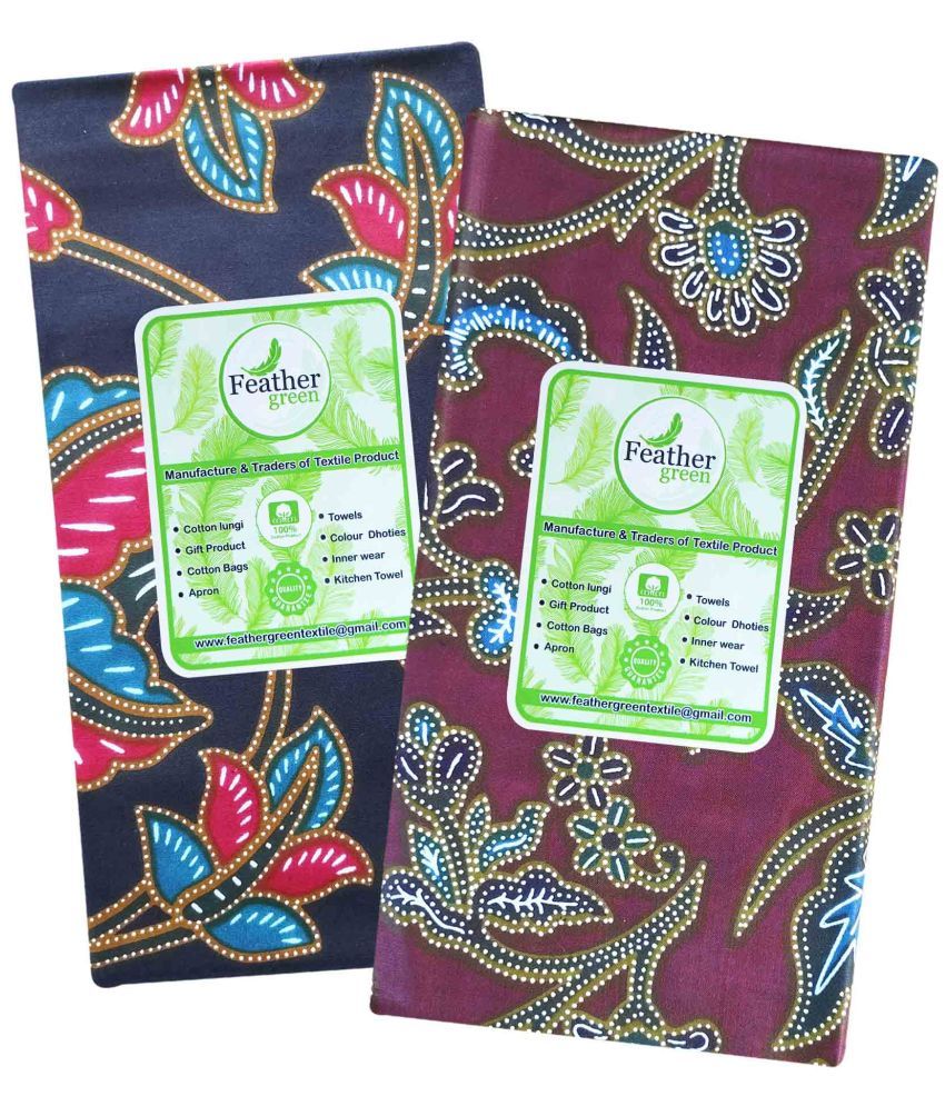     			Feather Green Cotton Men's Dhoti Multicolor ( Pack of 2 )