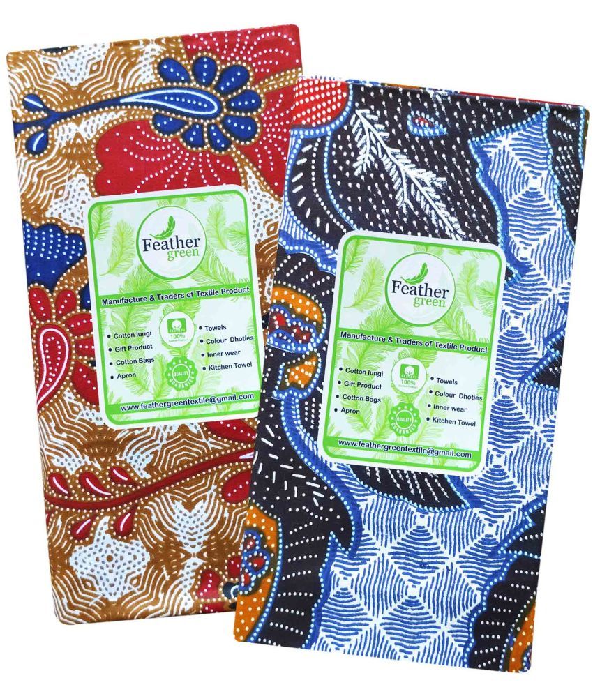     			Feather Green Cotton Men's Dhoti Multicolor ( Pack of 2 )