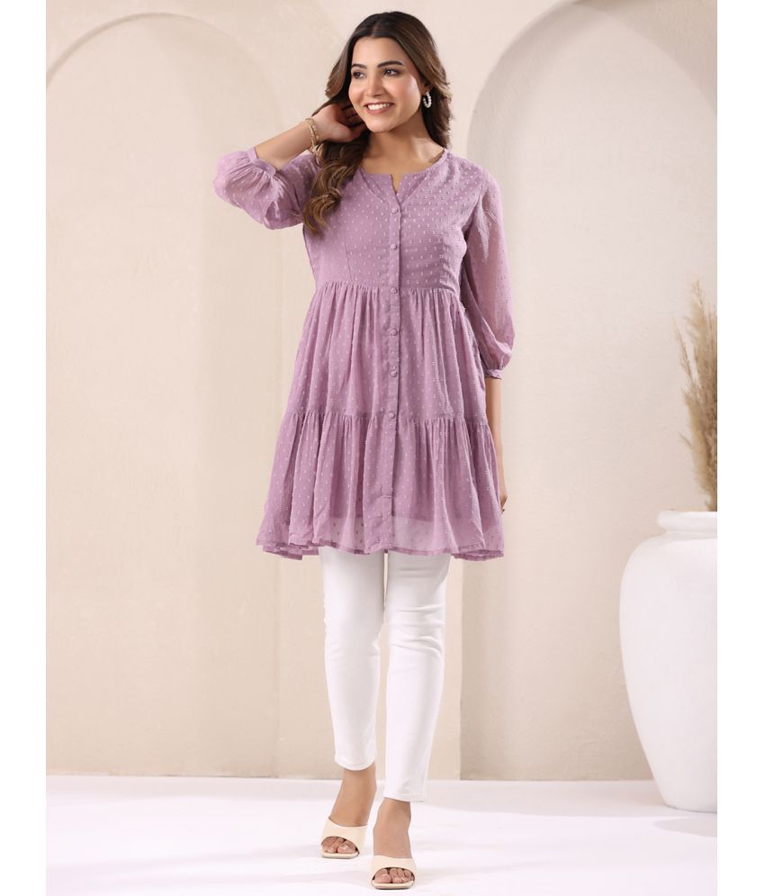     			Janasya Lavender Chiffon Women's Tunic ( Pack of 1 )