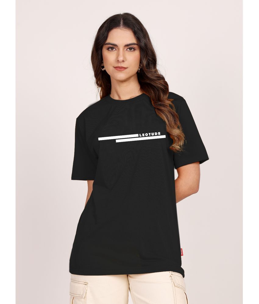     			Leotude Pack of 1 Cotton Blend Women's T-Shirt ( Black )