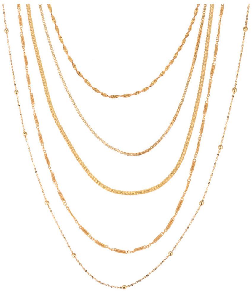     			Maalgodam Gold Plated Chains Combo ( Set of 5 )