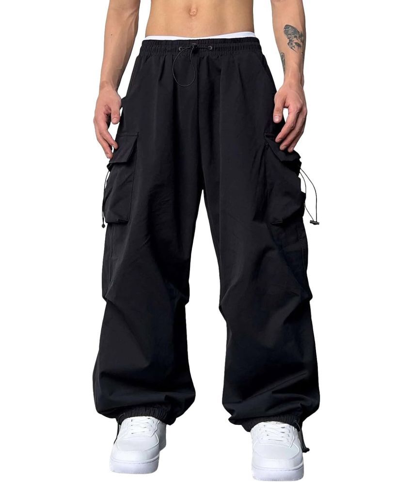     			TOROLY Oversize Flat Men's Cargos - Black ( Pack of 1 )