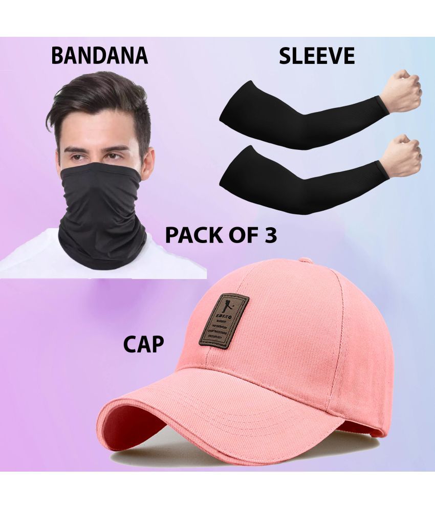     			Bolax Pack of 3 Cotton Men's Cap ( Pink )