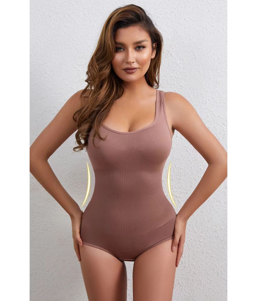     			FIHA Pack of 1 Polyester Women's BodySuite ( Brown )