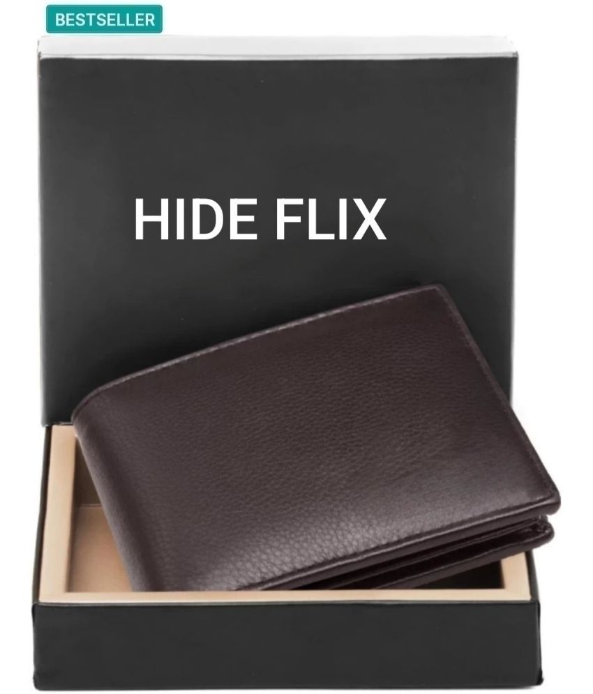     			HIDEFLIX 100% Leather Solid Men's Regular Wallet With 8 Slots For Card ( Brown , Pack of 1 )