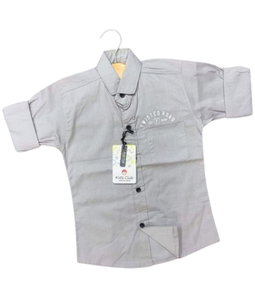     			KIDS CLUB Pack of 1 Boys 100% Cotton Full Sleeves Shirt ( Silver )