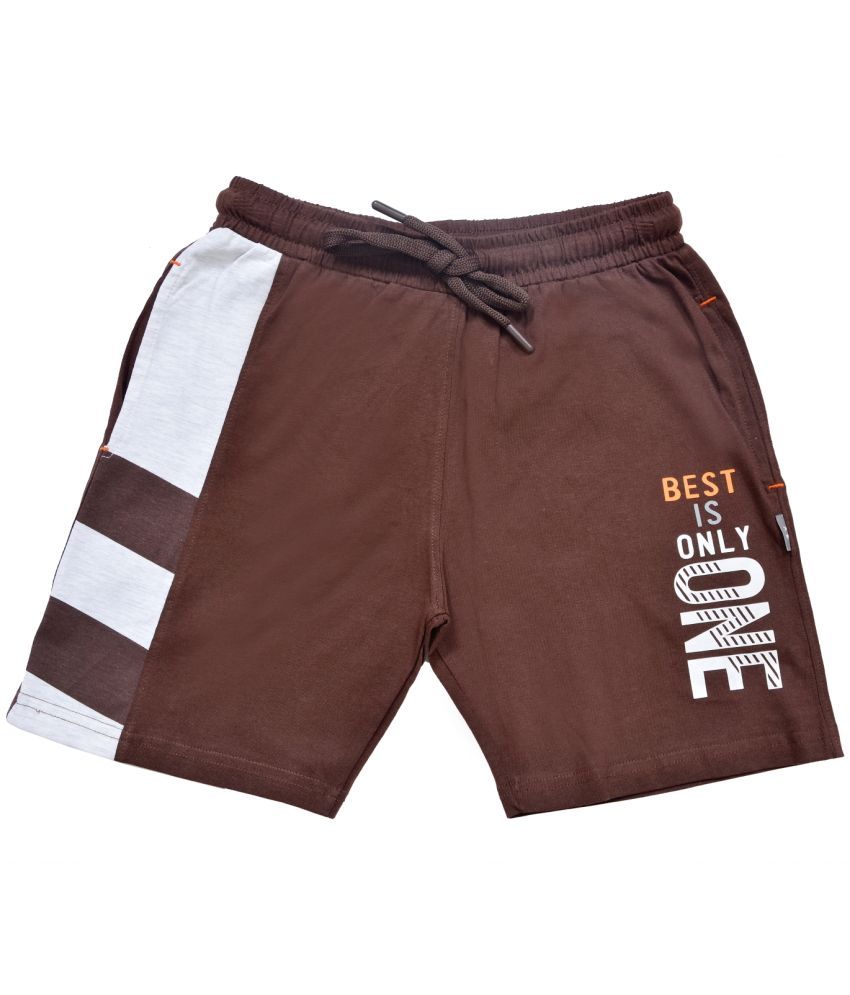     			Kariby Pack of 1 Cotton Shorts For Boys ( Brown )