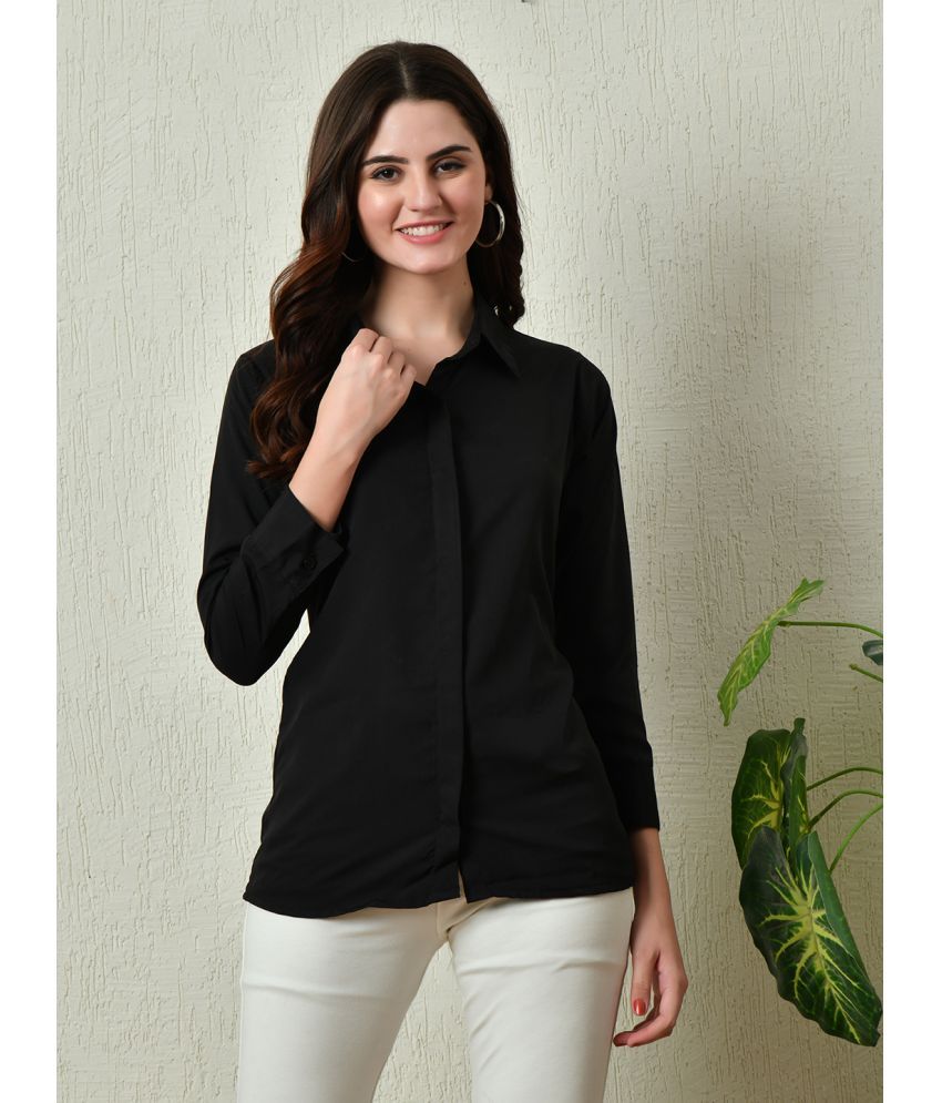     			akshatani Black Poly Crepe Shirt - Pack of 1