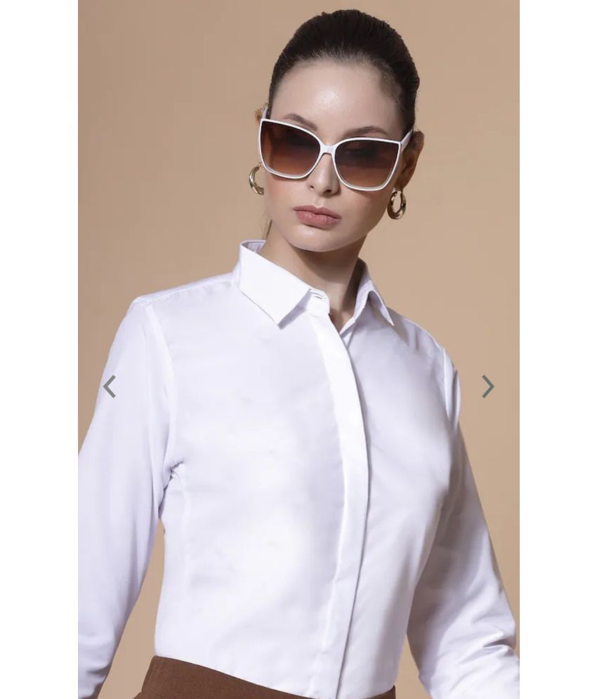     			akshatani White Poly Crepe Shirt - Pack of 1