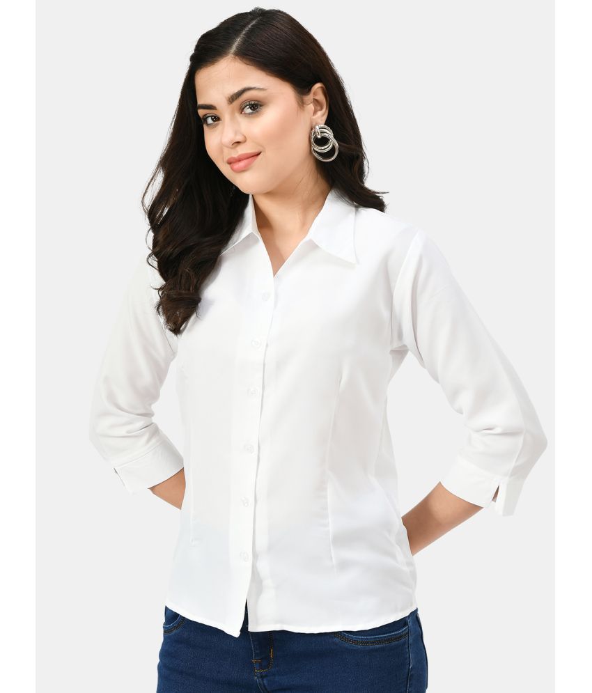     			akshatani White Poly Crepe Shirt - Pack of 1