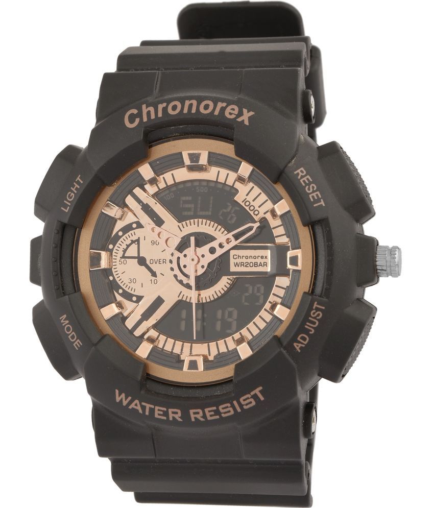     			chronorex Brown Silicon Analog-Digital Men's Watch