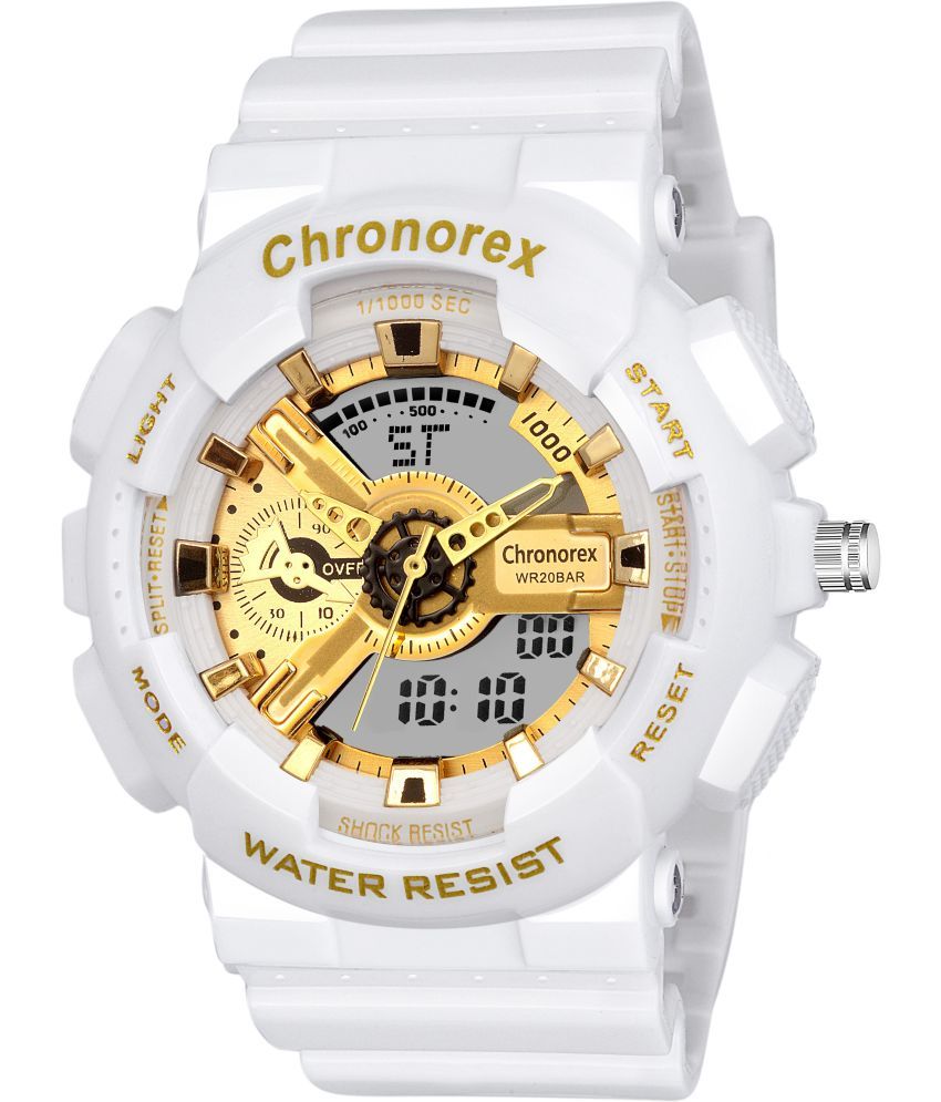     			chronorex White Silicon Analog-Digital Men's Watch