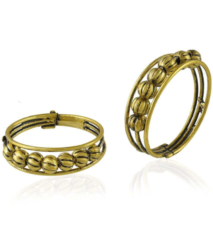     			ADMIER Gold Toe Rings ( Pack of 2 )