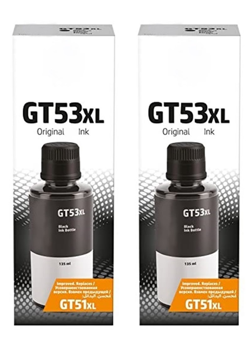     			KALAR GT53XL Black Ink ( 135 ml ) Pack of 2 For H_P DeskJet GT 5800 series, H_P Ink Tank 100/ 300/ 400 series, H_P Smart Tank 200 / 500 / 700 series