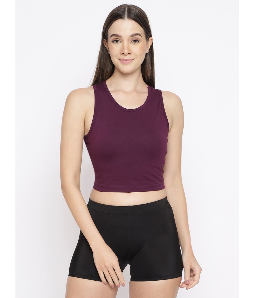     			La Intimo Pack of 1 Cotton Lycra Tank Top ( Purple )