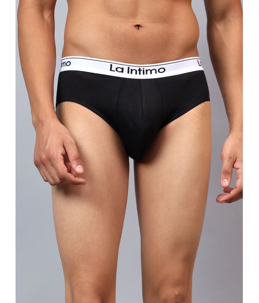     			La Intimo Pack of 1 Modal Briefs For Men's ( Black )