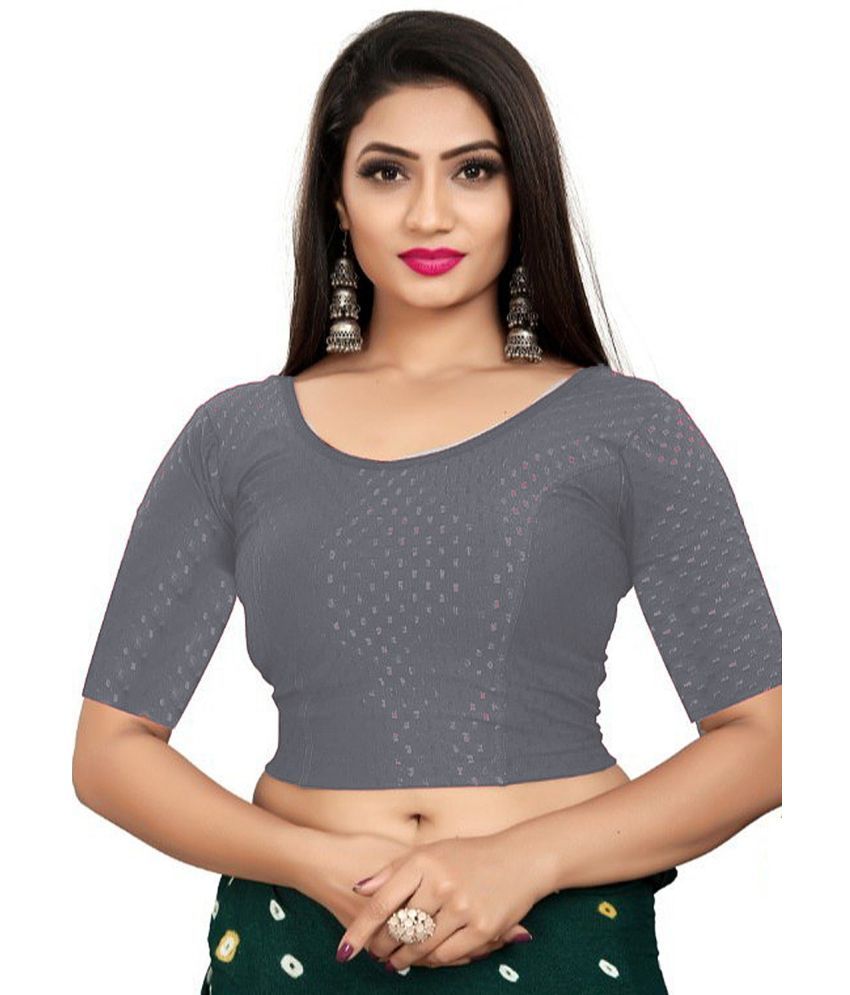     			Laadli Grey Readymade without Pad Cotton Blend Women's Blouse ( Pack of 1 )