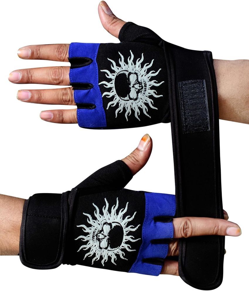     			Spokofit Unisex Leather Gym Gloves For Advanced Fitness Training and Workout With Half-Finger Length