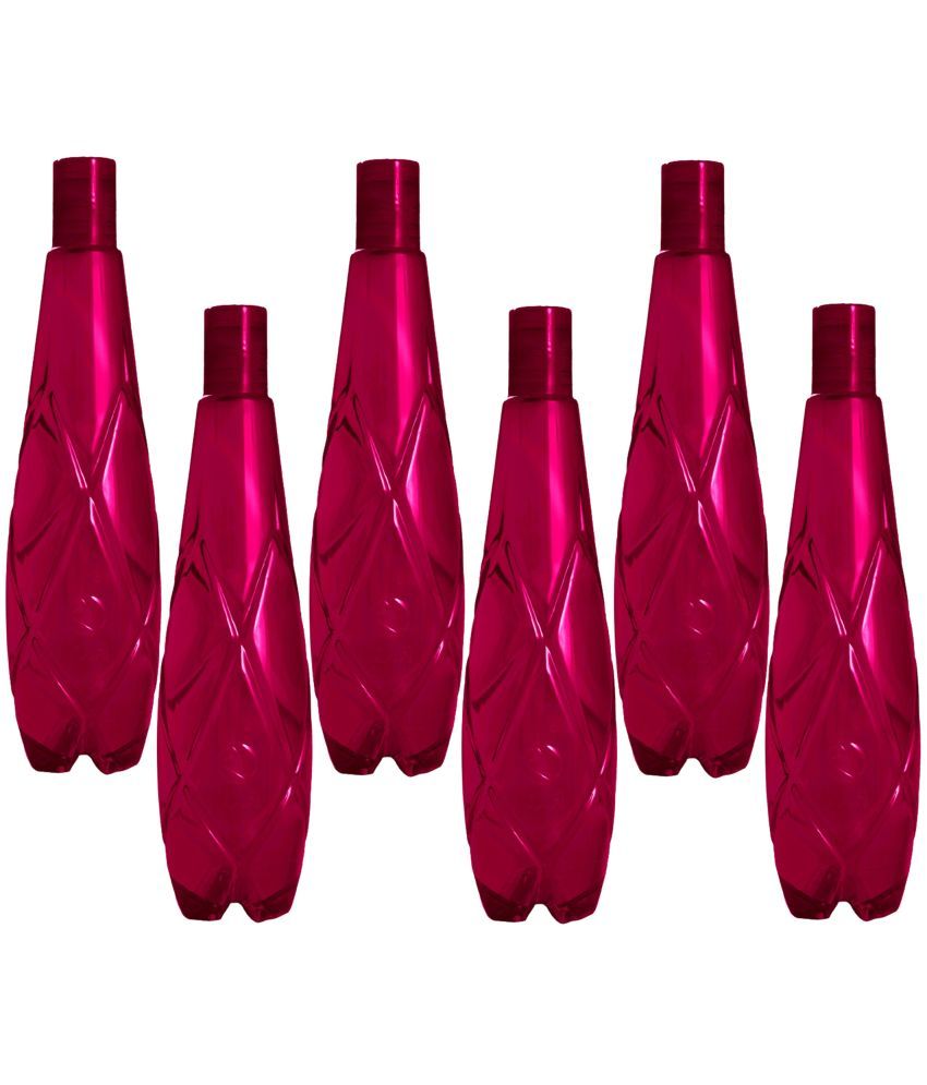     			Stysol Water Bottel  Red Plastic Water Bottle 1000 mL ( Set of 6 )