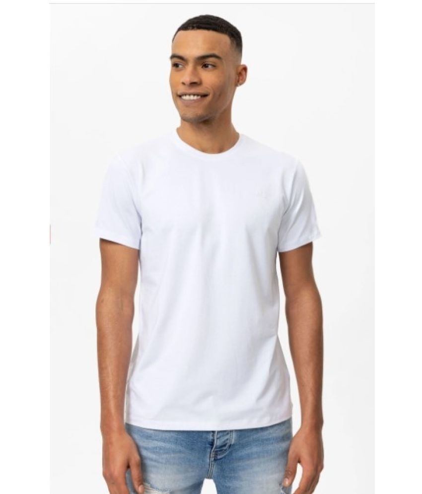     			THE PLANET COOL Polyester Slim Fit Solid Half Sleeves Men's Round T-Shirt - White ( Pack of 1 )