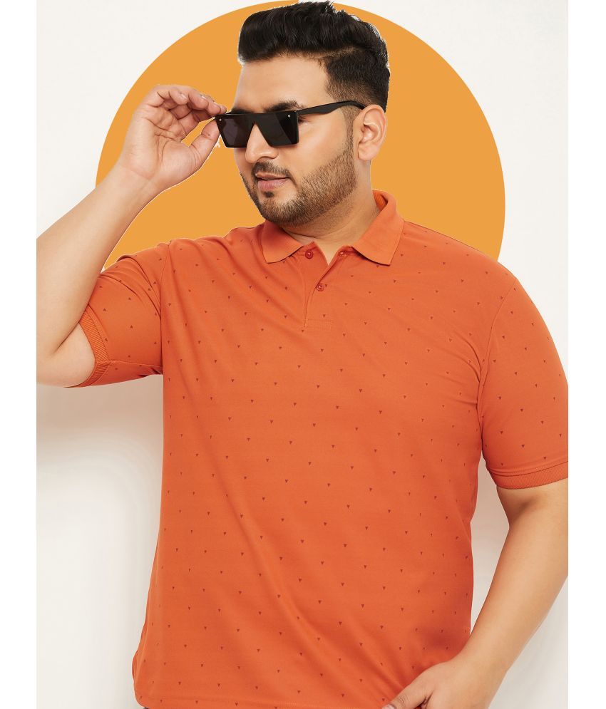     			renuovo Pack of 1 Cotton Blend Regular Fit Printed Half Sleeves Men's Polo T Shirt ( Orange )