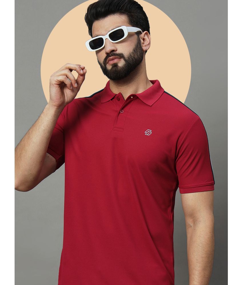     			renuovo Pack of 1 Cotton Blend Regular Fit Solid Half Sleeves Men's Polo T Shirt ( Maroon )