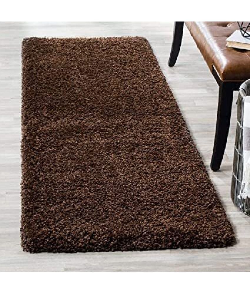     			ANABIA CARPET Brown Polyester Carpet Plain 2x6 Ft