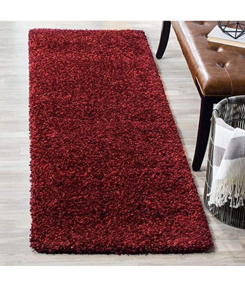     			ANABIA CARPET Maroon Polyester Carpet Plain Other Sizes Ft